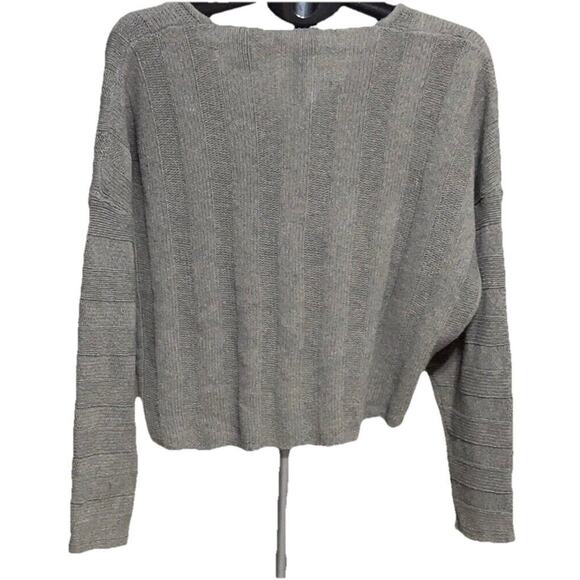 LA Hearts Gray long sleeve cropped knit sweater pullover Size Small - Picture 2 of 5